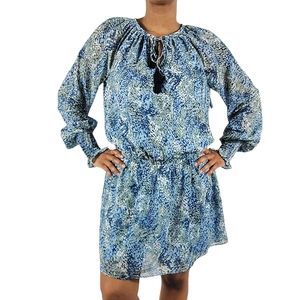 Ramy Brook New York Blue Printed Brin Dress
